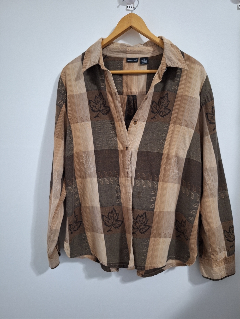 Northcrest Plaid Cotton Shirt in Tan and Brown - Picture 2 of 10